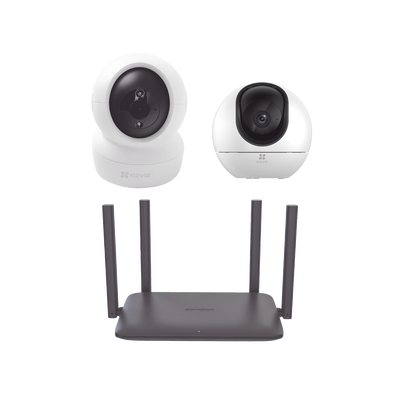 [CS-H6-C6N/KR] Kit Cámaras WiFi EZVIZ CS-H6 y C6N con Router DS-3WR15X