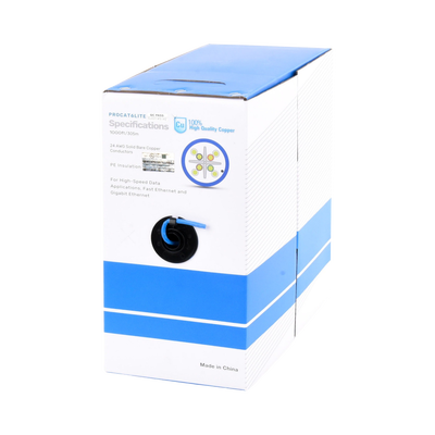 Cable Cat6 305m Azul 24AWG Cobre para Redes y CCTV