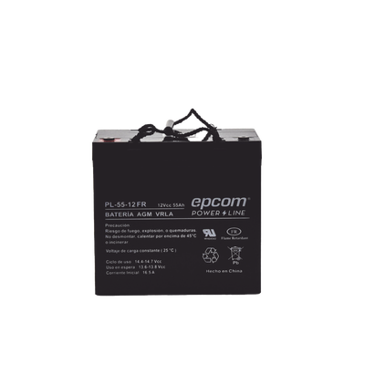 [PL-5512-FR] Batería AGM 12V 55Ah UL Retardante para Energía y Respaldo
