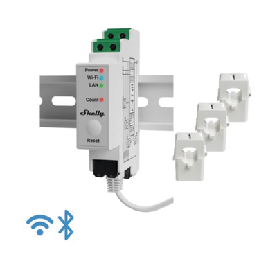 Medidor Trifásico Shelly PRO 3EM WiFi/LAN para Energía