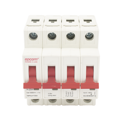 [FPV634PC20] Protección Térmica 4P 20A 1000VCC para Sistemas Fotovoltaicos