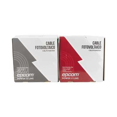 Kit 2 Rollos Cable Fotovoltaico Rojo y Negro 6mm² (10AWG) 2000V 100m