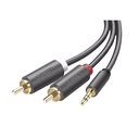 Cable Adaptador de 3.5mm Macho a 2 RCA Macho / 5 Metros