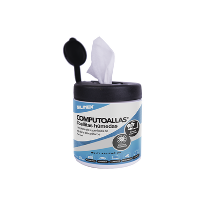 [COMPUTOALLAS] Toallas Húmedas Antibacteriales para Limpieza Electrónica 30pz