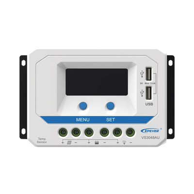 [VS-3048-AU] Controlador solar PWM 30A 12/24/36/48V con USB y pantalla LCD