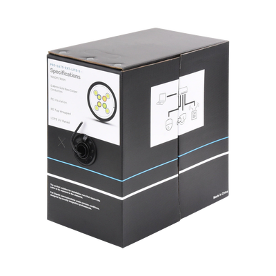 Cable UTP Cat5e Exterior 305 m Negro 100% Cobre para Redes y CCTV