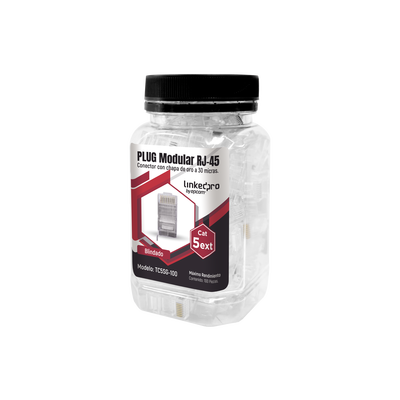 Bote con 100 Piezas de Plug Modular RJ45 Cat5e Blindado,