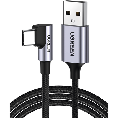 Cable USB-A a USB-C | 2 metros | Conector con ángulo recto de 90°