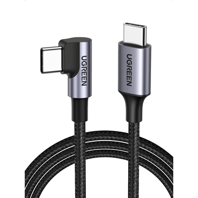 [50125] Cable UGREEN USB-C a USB-C 2m 90° carga rápida 60W y datos