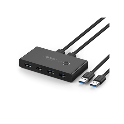 HUB de 4 Puertos USB 3.0 para 2 PCs, Cambio con Botón