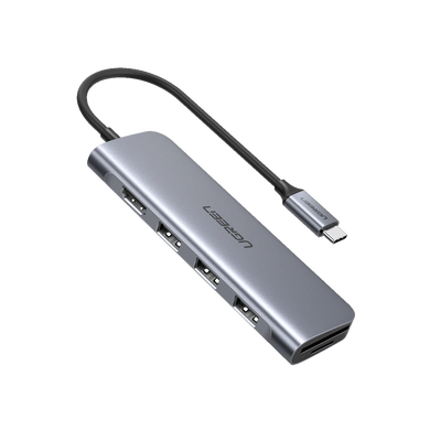 HUB USB-C 6 en 1, HDMI 4K, 3 Puertos USB-A 3.0, Lector SD+TF