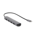 HUB USB-C Multipuertos 5 en 1, 4 USB-A 3.0 y HDMI 4K, Carcasa de Aluminio