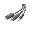 Cable Adaptador de 3.5mm Macho a 2 RCA Macho / 3 Metros