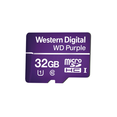 Memoria microSD de 32GB PURPLE, especializada para videovigilancia