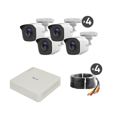 KIT TurboHD 720p / DVR 4 canales / 4 Cámaras Bala de Policarbonato