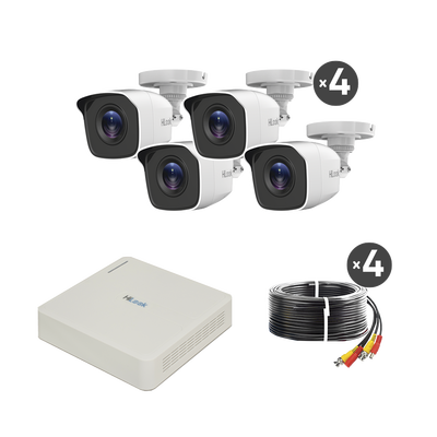 [KIT7204BM(C)] Kit videovigilancia 720p con DVR 4CH y 4 cámaras bala metálicas
