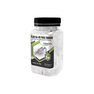[TC5-PASS] LinkedPro TC5-PASS Plug Pass Through RJ45 Cat5e 100 Piezas