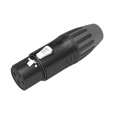 Conector XLR hembra | Carcasa Enchapada en Negro