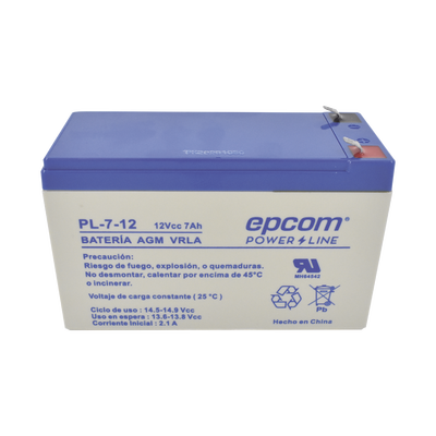 Batería 12 Vcc 7 Ah, AGM-VRLA para Alarmas y Control de Acceso