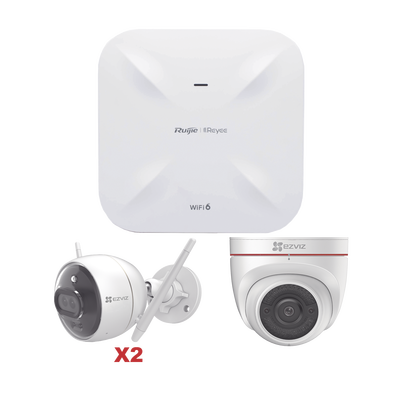 [RGRAP6260(G)/C3X/C4W] Kit de Cámaras Wi-Fi EZVIZ con Access Point Ruijie /