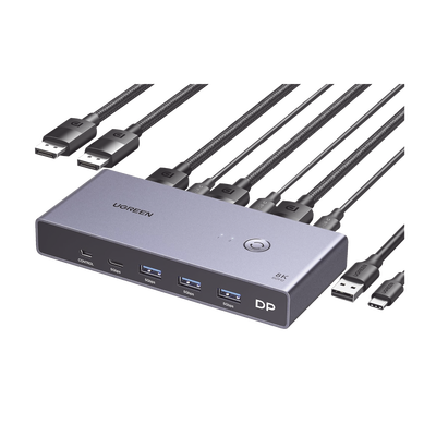 [25962] Conmutador KVM DisplayPort 8K | DP 1.4 | 2 Entradas 1 Salida