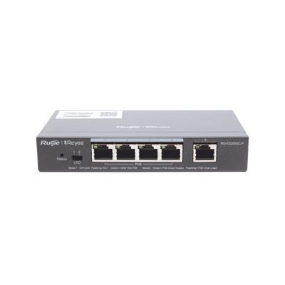 [RG-ES205GC-P] Switch PoE administrable de 5 puertos Gigabit con gestión en la nube
