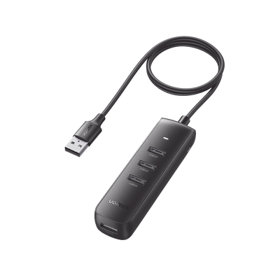 [80657] HUB USB-A de 4 Puertos USB 3.0, Entrada Tipo C, Cable 1 m, LED