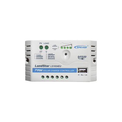 [LS-1024-EU] Controlador Solar PWM 10A, 12/24V con Salida USB, Eficiente