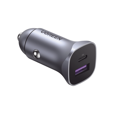 [40858] Cargador de Auto 30W | 2 Puertos USB-A y USB-C