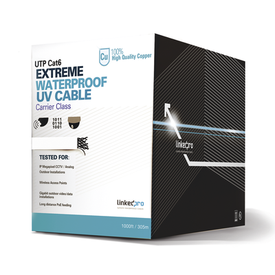 [PRO-CAT-6-EXT-LITEW] Cable UTP Cat6 para climas extremos, 305 m, calibre 23 AWG, blanco