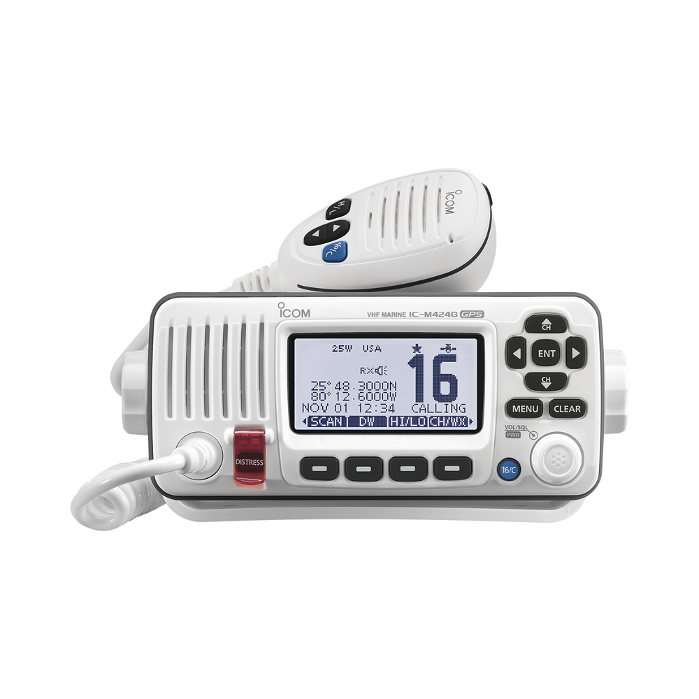 Radio Móvil Marino, color blanco, 25W Tx:156.025-157.425MHz