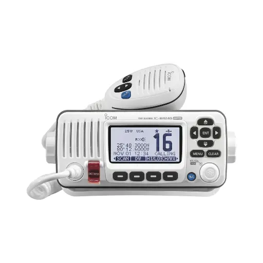 [IC-M424G/42] Radio Móvil Marino, color blanco, 25W Tx:156.025-157.425MHz