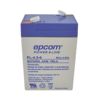 [PL-4.56] Batería EPCOM 6V 4.5Ah AGM/VRLA para Sistemas de Seguridad